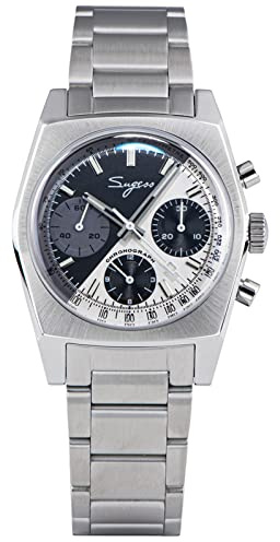 Sugess Seagull ST1902 Panda Zorro Chronograph 37 mm gewölbter Saphir Lume 1963 Armband BNIB
