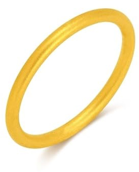 Tolldek Echtgold Schmuck 24K Au999 Gelbgold Partnerringe, Matte Solitärring, 999 Gold Ring Allergiefrei, Gr.62 (19.7)