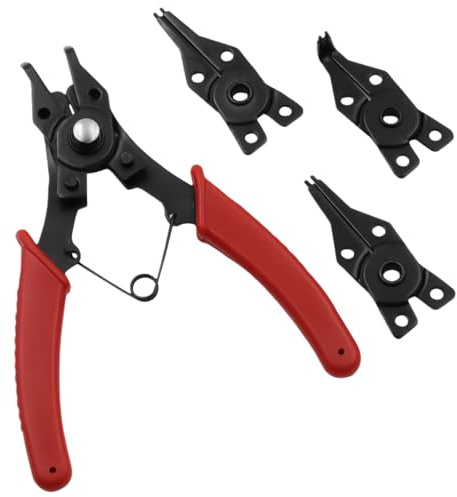 Nevalerra Robuste Sicherungsringzangen – 4 in 1 für interne und externe Clips | Robuste Zangen für Ringe – für mechanische Arbeiten, Reparaturen, Autos, Elektro, Schmuck, Rohre, Drähte