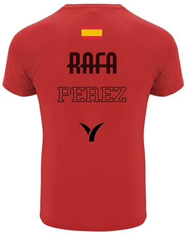 Anillas Isabel Camiseta Pádel Personalizable Unisex Hombre Mujer con Nombre y Bandera – Impresión DTF, Camiseta Técnica Transpirable, Secado Rápido, Deportiva