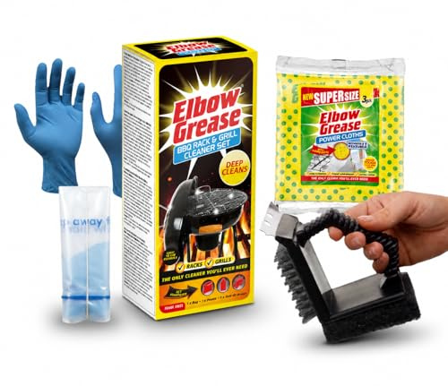 QLV BBQ Cleaning Kit with Grill Brush, Griddle Scraper & Degreaser