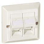 Equip Universal Abedeckrahmen für AP-Gehäuse 760302 Perlweiss für Zwei Pro Keystonejacks Pro