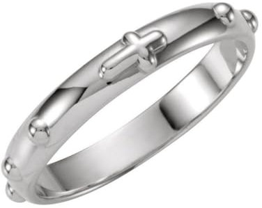 Rosenkranz-Ring, 925er Sterlingsilber, Schmuck, Geschenke für Damen, Ringgrößen: H bis X, Metall, Kein edelstein
