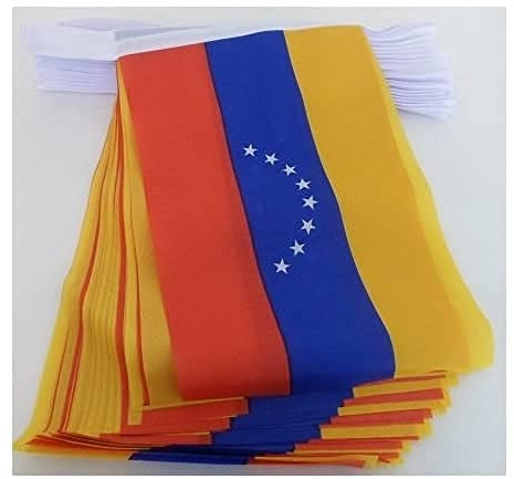 AZ FLAG Ghirlanda 6 Metri 20 Bandiere Venezuela Senza Stemma 21x15cm, Bandiera Venezuelana 15 x 21 cm - Festone Bandierine