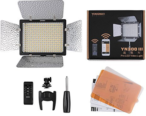 Yongnuo YN300 III – Lampe LED pour éclairage photo 3200K-5500 K, 150 LED, 2280 lm), Noir