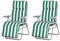 Outsunny Lot de 2 Chaise Longue Bain de Soleil Adjustable Pliable transat lit de Jardin en Acier Vert + Blanc