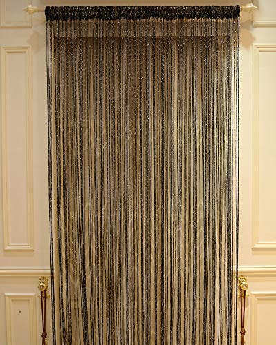 Tangpan Türvorhang Glitzer flach Trennwand Troddeln Täfelung, Textil, schwarz, 100_x_200_cm