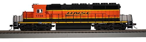 Bachmann SD40-2 Burlington Northern Santa Fe mit DCC, Spur H0, Gleichstrom, Betriebsnummer #1734, Orange, Modellbahnlokomotive