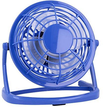 REY Mini Ventilador USB Portátil Sobremesa Silencioso Giratorio Ordenador Color Azul