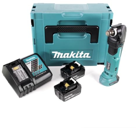 Makita DTM 51 RMJ 18V Li-Ion Akku Multifunktionswerkzeug im Makpac mit 2x 4,0 Ah Akku und Schnellladegerät