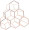 Gullor 6 Flaschen Metall Hexagon Weinflaschenhalterregal, freistehender Weinaufbewahrungshalter, Roségold