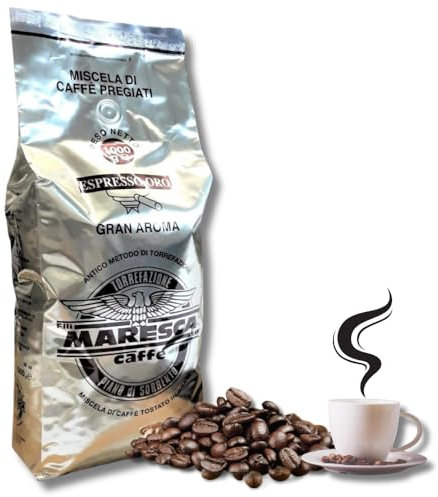 Caffè Maresca - Gran Aroma-Mischung - 1 kg Kaffeebohnen - Handgeröstet in Italien - 1 kg Packung mit Aromaschutzventil - Maresca caffe