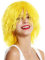 WIG ME UP - MMSLW-K3070 Perücke Damen Herren Karneval struppig strohig voluminös Kobold Clown Gelb