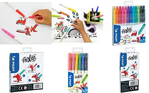 PILOT Radierbarer Fasermaler FRIXION COLORS, 12er Etui, Sie erhalten 1 Packung, Packungsinhalt: 12 er Etui