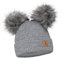 ELIMELI Kinder Mütze für Mädchen warme gestrickte Wintermütze mit Zwei Bommeln Perfekt Beanie für Winter und Herbst 17223 (Grau)