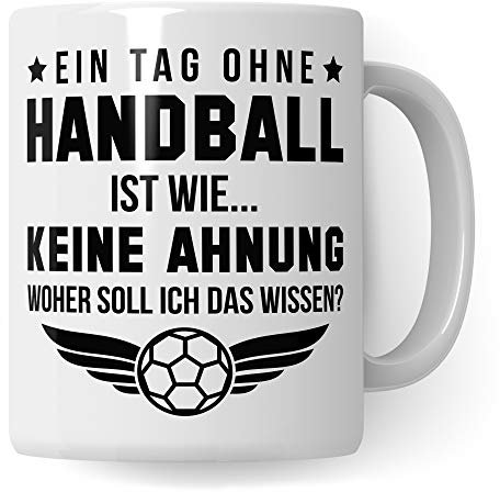 Pagma Druck Handball Tasse Geschenk, Handball Geschenkidee Spruch Becher, Handball Geschenke für Männer, Handballer Handballverein Handballmannschaft Motiv