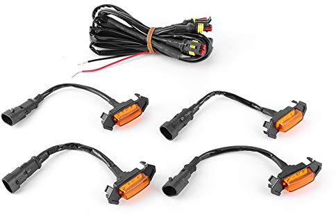 Aramox Grill Light Car, 4 pezzi 12V Car LED Grille Light Accessorio ad alta luminosità adatto per 2016-2020(Luce gialla lente gialla)