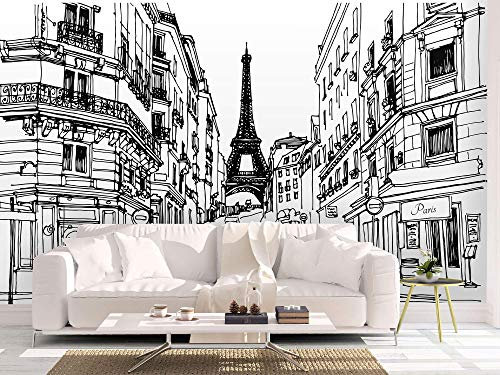 Oedim Fototapete für Wand, Eiffelturm, Paris, Wandbild, Tapete, 600 x 300 cm, Dekoration für Esszimmer, Wohnzimmer, Zimmer