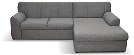 DOMO. collection Ecksofa Topper, Sofa in L-Form mit Schlaffunktion, moderne Couch, kleine Polsterecke, Schlafsofa, 245 x 155 x 78 cm (BxTxH), grau