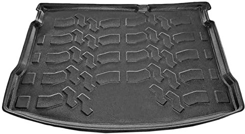 apline Compatible con Nissan Qashqai (J10) 2007-2013 Flexible Tronco Alfombra De Carga Piso de Carga Bandeja Maletero Trasero Negro