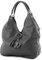 modamoda de 330 Damen Leder Nappaleder Wildleder Schultertasche Henkeltasche groß handmade in Italy, Farbe:Dunkelgrau