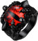 PROSTEEL Herren Roter Böser Blick Ring Schwarz Größe 62 Gotik Dämon Schädel Siegelring Todeskralle Statement Ring Punk Stil Finger Ring Modeschmuck Accessoire