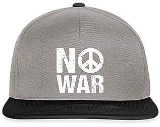 Spreadshirt No War Kein Krieg Peace Frieden Snapback Cap, One Size, Graphit/Schwarz