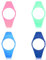 HUYVMAY Uhrenarmbänder Round Fitness Uhr, 4 Farben von Armbändern enthalten – Rosa, Hellgrün, Hellblau und Dunkelblau