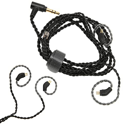 3.5MM Earphone Replacement, 2Pin 0.78mm Headphone Braided Cables without Microphone, Double Pin Gold Plated