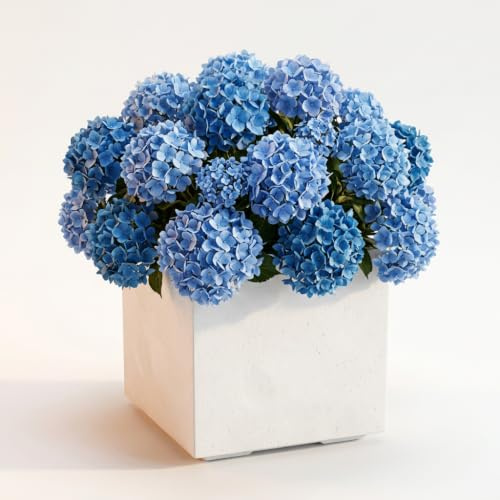 Ondis24 Blumenkübel, Blumentopf Caro Beton Optik Pflanzkübel, pflanzkasten XXL auf Rollen aus Kunststoff 100% Recycled Pflanzkübel groß außen (Weiß, 40 cm)