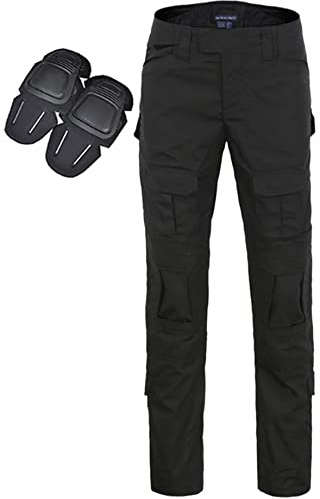 Uugood Pantalon Camouflage Homme, Pantalon Tactique pour Homme avec Genouillères Pantalon Cargo Militaire Pantalon Sport pour Chasse Paintball Randonnée Airsoft