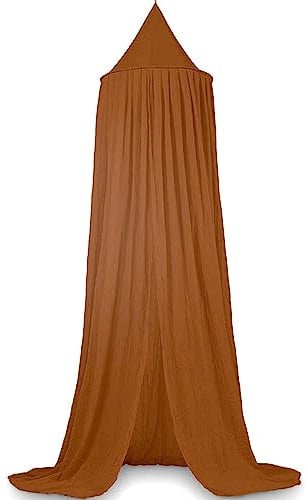 Deryan Baldachin Kinderzimmer 245cm - In 5 Farben - Betthimmel Mädchen, Jungen & Baby - Himmelbett vorhänge - Moskitonetz doppelbett - Himmel Babybett - Canopy - Caramel