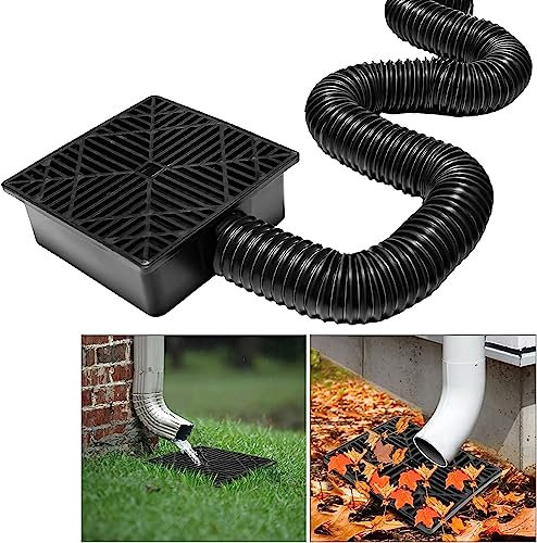 Regenrohrklappe für Fallrohrklappe als Regenwassersammler mit Plastik Sieb, Fallrohrklappe als Regensammler für Regentonnen, Regenwasserumleiter, Passgenauem Übergang