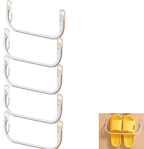 Forlush 5 Stücke Schuhregal zur Wandmontage, Schuhhalter Hängen, Hängendes Schuhregal, Lochfreie Montage, Geeignet für die Aufbewahrung von Schuhen, Handtüchern usw