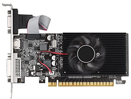 ISTOVO GT210 1GB Tarjeta gráfica PClE X16 2.0 Tarjeta gráfica de ordenador GPU DVI-D + VGA+HD Tarjeta gráfica de Escritorio