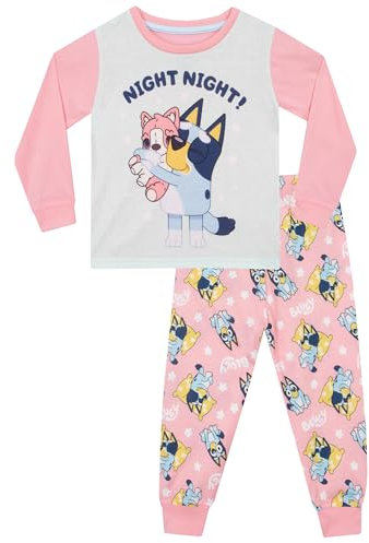 BlueY Schlafanzug | Nacht Nacht Langarm Schlafanzug Mädchen | Pyjama Mädchen | Pyjama Sets | Rosa | 128
