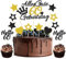 BURGEON Torten Deko 60 Geburtstag, 13 Stück Tortendeko 60 Geburtstag, Alles Gute zum Geburtstag 60 Jahre, Happy 60th Birthday Cake Topper, 60. Kuchendeko Kuchen Topper Gold Schwarz für Mädchen Junge