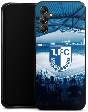 DeinDesign Slim Case extra dünn kompatibel mit Samsung Galaxy A14 5G Silikon Handyhülle schwarz Hülle 1. FC Magdeburg Stadion 1. FCM