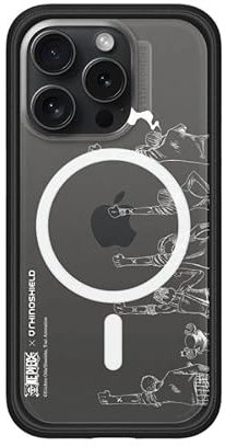 RhinoShield Modulare Case kompatibel mit MagSafe für [iPhone 15 Pro] | Mod NX Überragender Magnet, strapazierfähige Schutzhülle 3.5M / 11ft Fallschutz- Schwarz [One Piece/X Mark of Friendship White]