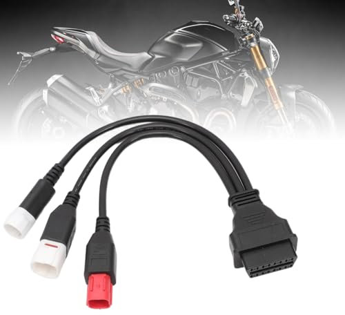 GNXFixt 6 pines OBD2 Cable de diagnóstico de motocicleta, compatible con Y-m-ha,H-n-a,S-z-ki,6 pines Adaptador de lector de código de fallo OBD Moto OBD-II