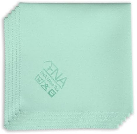 ENA Bayeta Microfibra PU Ultra Tex 37X37 Cms (5 Unidades) - Colores Varios - PVA Micro - Cristales sin rastros y sin Pelusas Solo Agua -para Todo Tipo de Superficies Lisas Brillantes. (Verde)