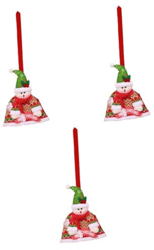 PRETYZOOM 3 Pz Scopa Per Fornitura Cosplay Decorazioni Natalizie Scopa Per Oggetti Di Scena Per Feste Di Natale Custodia Per Scopa Natalizia Decorazione Natalizia Rosso