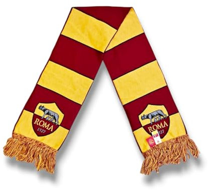 AS Roma Offizieller Schlauchschal HD breite Streifen, Gelb-Rot