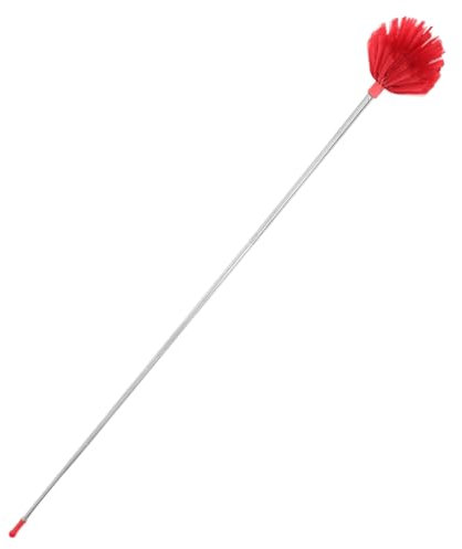 COLLBATH Escoba Telescópica Cepillo De Tela De Araña Removedor De Telarañas Cepillo De Telaraña Plumero Telarañas Webster Plumero con Poste De Extensión Plumero Multiusos Rojo PP