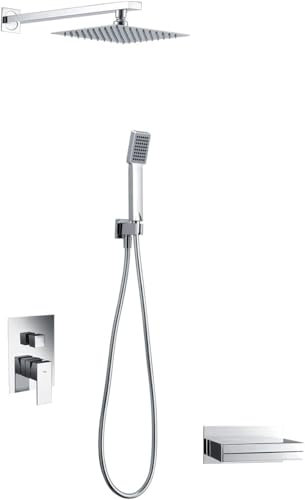 Mice - Conjunto para la bañera o ducha con un diseño moderno de acabado cromado - Griferia empotrado - duchas empotradas con cascada