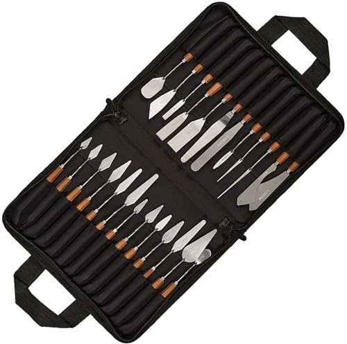 MEEDEN Artist Painting Knife Set: 25Pcs Assorted Stainless Steel Palette Knives with Wooden Handle - Art Supplies for Adults, Beginners, Students, Professional Artists