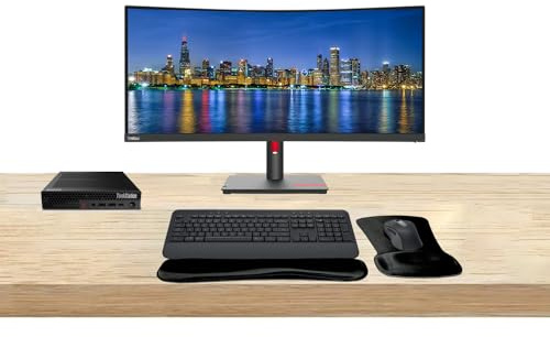 Lenovo ThinkStation P3 Tiny i9, 32GB RAM, 1TB SSD, T1000 8GB DDR6 Graphics Bundled with ViewFinity S65UA 34” Curved 2K UWQHD, MK650 Wireless Keyboard & Mouse, Gel Mouse & Wrist Pad
