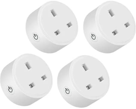 Fuhjythy 4 Pcs Tuya Zigbee Smart Socket 16A Home Powers Monitor Powers Outlet Smart Life Voice Control Timing DIY UK Plug Easy Install Easy to Use