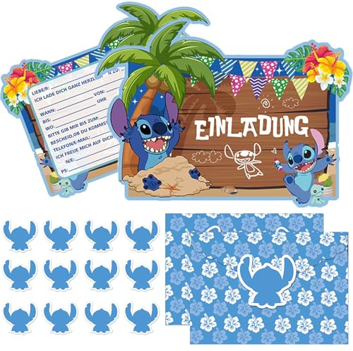 12x Einladungskarten Kindergeburtstag,Thematische Party Einladungskarten | 12 Deutsche Einladungskarten + Umschläge + Tattoo Aufkleber,Einladungen für Feierlichkeiten Geburtstagsfeiern