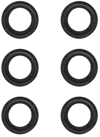 6Pcs Toilet Flush Valve Seal, Silicone Replacement Toilet Flush Valve Gasket, Toilet Cistern Seal Compatible with Optima 49 and 50 2.8x2.8 Inch (Black)